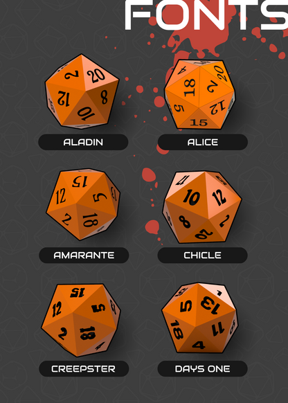 Custom STL Dice Master Set - Includes FREE blanks - Print Yourself