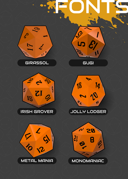 Custom STL Dice Master Set - Includes FREE blanks - Print Yourself