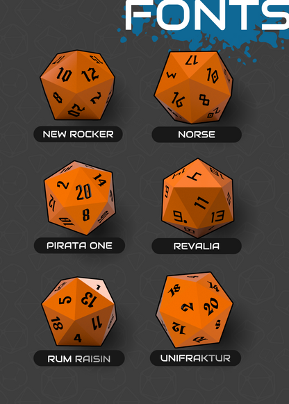 Custom STL Dice Master Set - Includes FREE blanks - Print Yourself