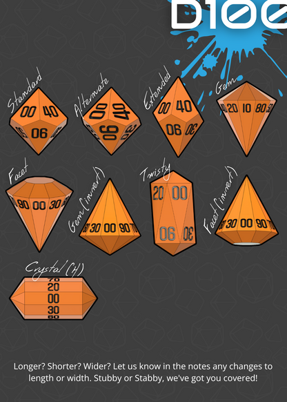 Custom STL Dice Master Set - Includes FREE blanks - Print Yourself