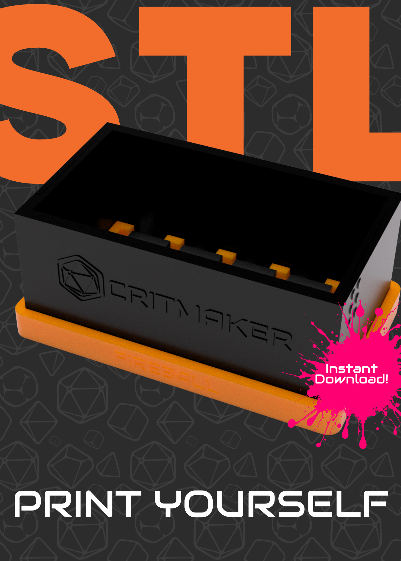 STL - Fireball Dice Making D6 Mold Frame (8D6) - Instant Download