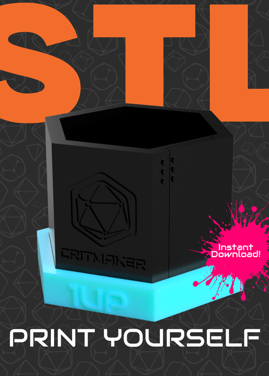 1Up Dice Making Mold Frame (Single Die) - Instant Download (STL)
